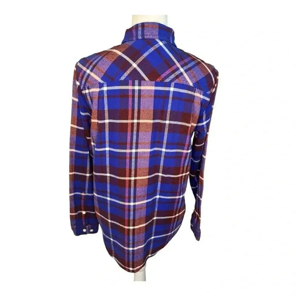J. Crew Women's XS Blue Plaid Flannel Button-Up Shirt Long Sleeve Collared‎ - Picture 3 of 7